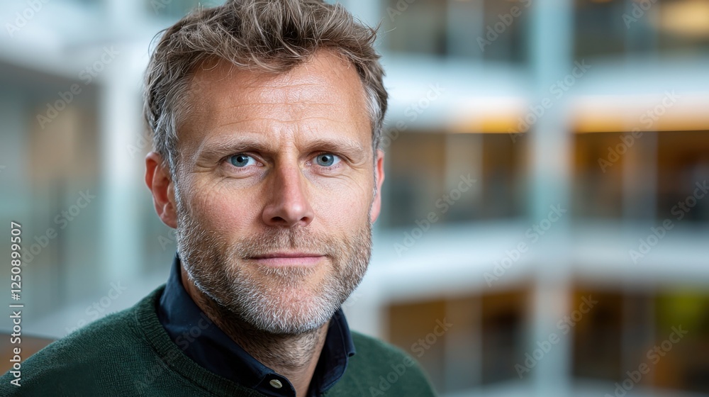 Portrait of a smartly dressed middle aged business professional with a casual and adaptable style exuding confidence and authority Portrait of a smartly dressed middle aged business professional with a casual and adaptable style exuding confidence and authority