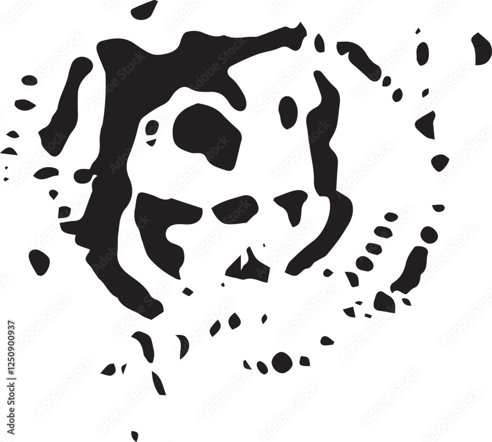 Organic abstraction with asymmetric black shapes on a white background Organic abstraction with asymmetric black shapes on a white background