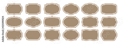 Ornamental label frames. set of luxury vintage frames, collection of retro labels, Royal wedding insignia, sale sticker or invitation card. Isolated vector symbols