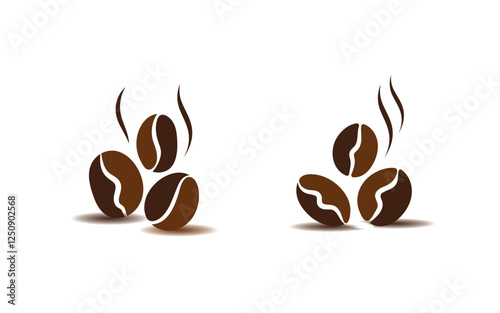 Coffee bean cafe icon vector illustration template