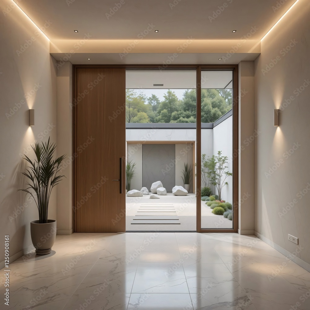 Fototapeta premium Entrada a una casa vista desde el interior