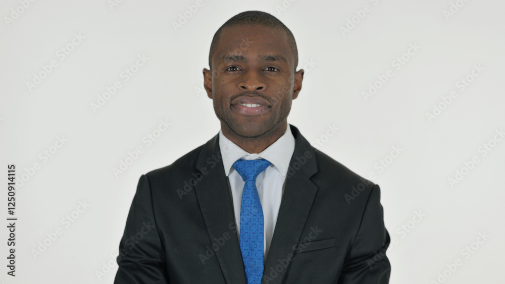 Portrait of Serious African Businessman on White Background Portrait of Serious African Businessman on White Background