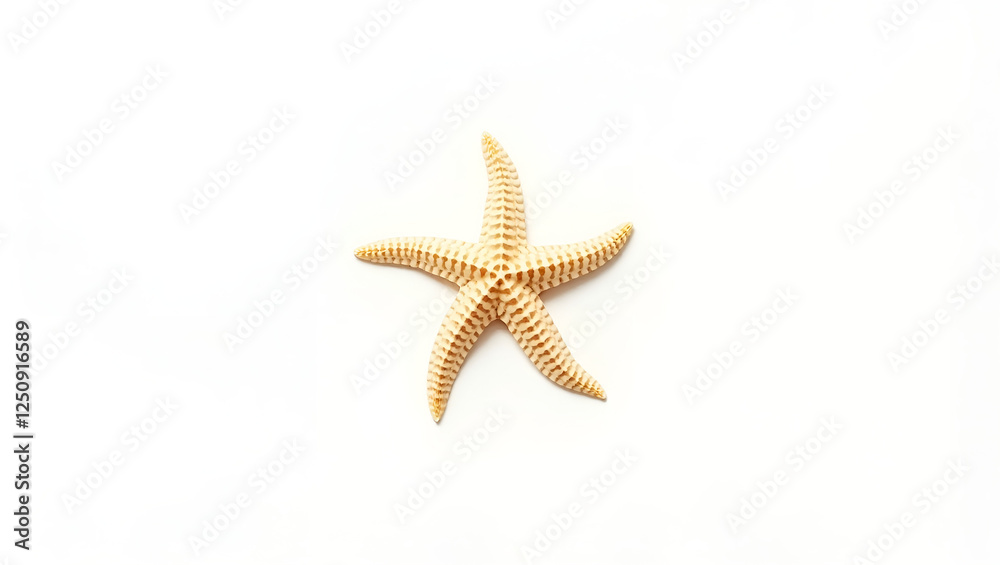 Beautiful Starfish on White Background – Minimalist Marine Life Photography. Beautiful Starfish on White Background – Minimalist Marine Life Photography.