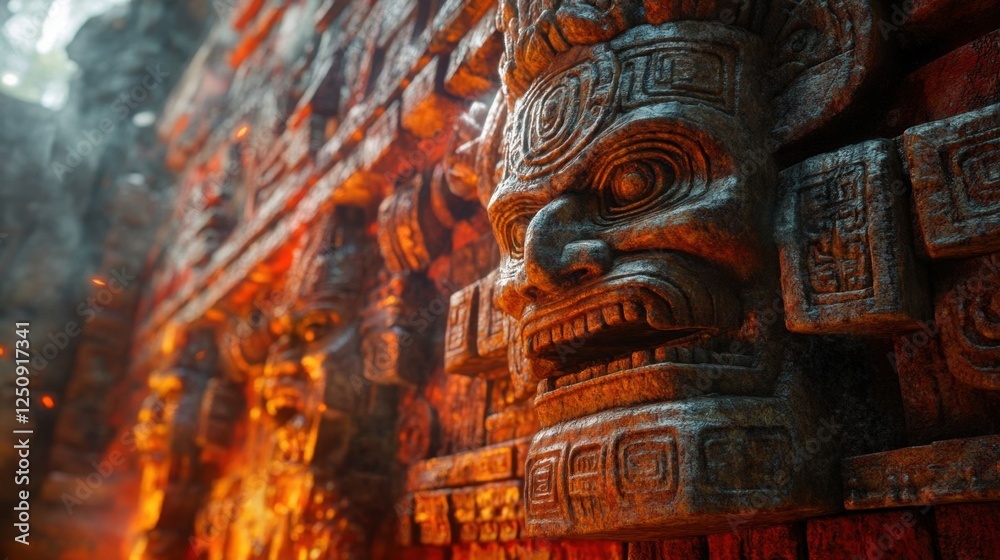 Fototapeta premium ancient aztec temple wall art