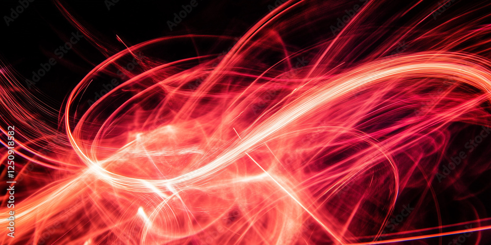 Abstract Red Light Trails - Dynamic Energy Flow Abstract Red Light Trails - Dynamic Energy Flow