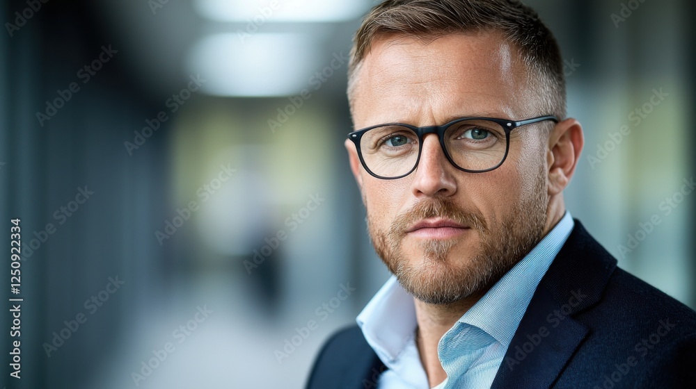 Portrait of a smartly dressed professional in a formal suit and glasses conveying a sense of authority leadership and expertise The serious expression and thoughtful gaze suggest a focused Portrait of a smartly dressed professional in a formal suit and glasses conveying a sense of authority leadership and expertise The serious expression and thoughtful gaze suggest a focused