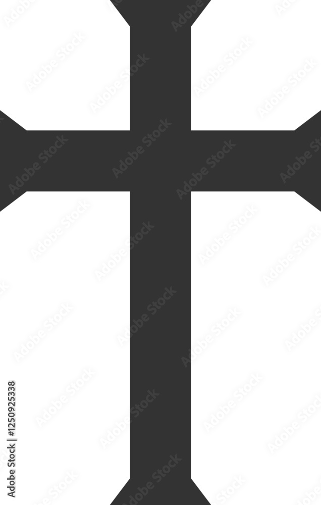 Solid Cross with Flared Ends Icon Solid Cross with Flared Ends Icon