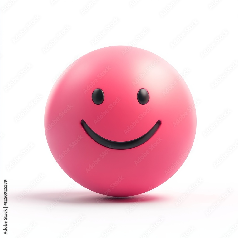 Fototapeta premium A 3D rendered happy icon symbolizing joy and positivity, displayed a white background.