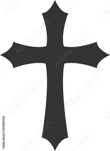 Gothic Cross with Pointed Flared Arms Icon