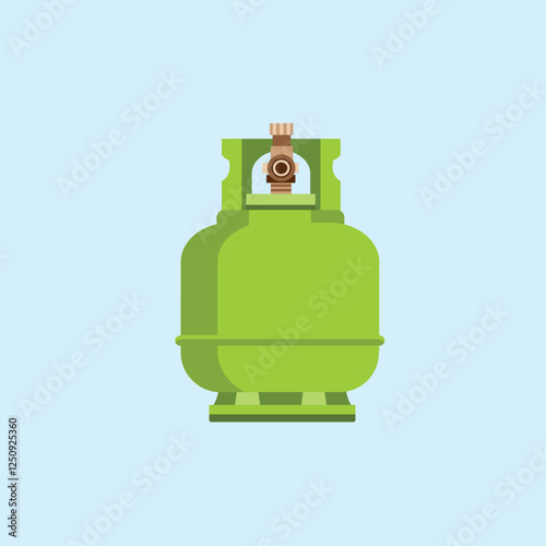 green 3 kg gas cylinder tank, lpg propane bottle container, oxygen gas cylinder fuel logo illustration	

