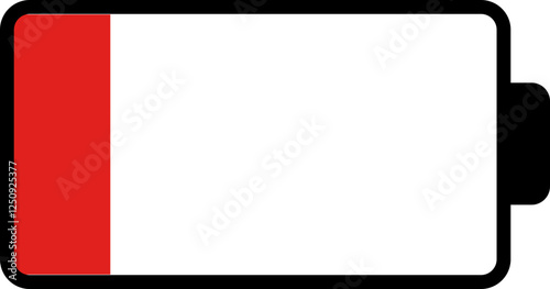 Low Battery Icon with Red Indicator