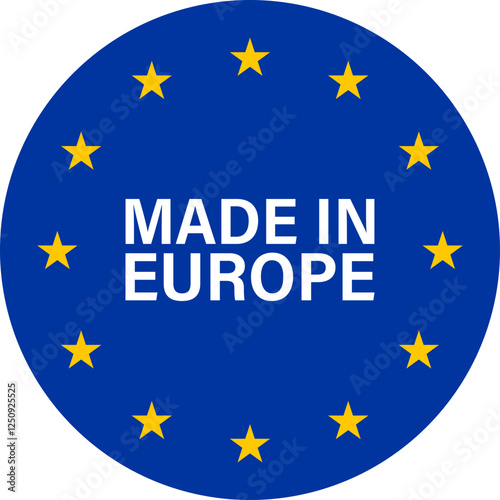 "Made in EU" Circle Badge with Stars