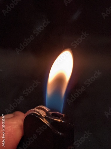 burning candle in hand