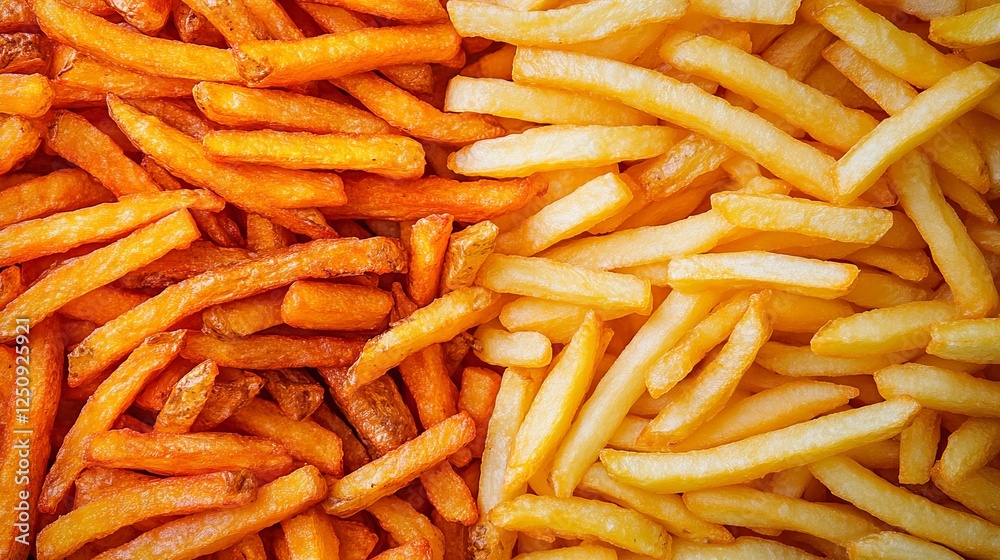 Crispy Golden French Fries Close-Up Background Crispy Golden French Fries Close-Up Background