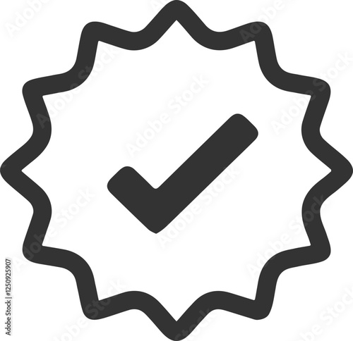 Black Verified Badge Icon with Checkmark