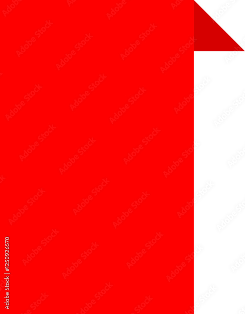 Red Bookmark Ribbon Icon with Folded Corner Red Bookmark Ribbon Icon with Folded Corner