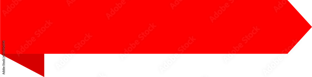Red Arrow Banner with Folded Tail Design Red Arrow Banner with Folded Tail Design