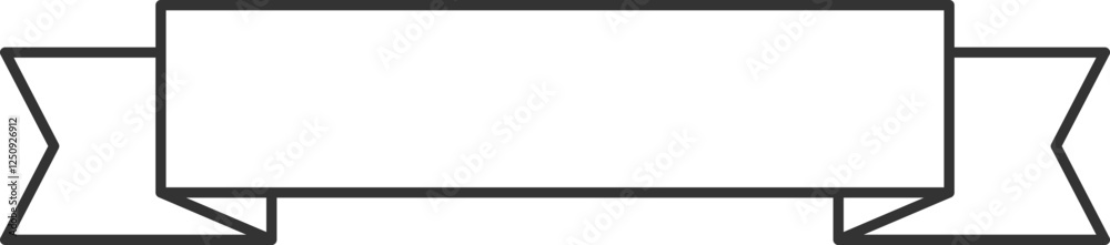 Wavy Outline Ribbon Banner Icon Design Wavy Outline Ribbon Banner Icon Design