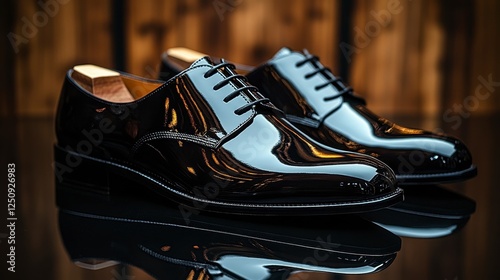 Polished Black Formal Shoes on Display photo