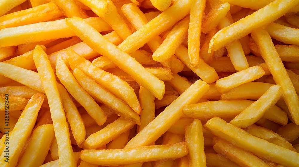 Crispy Golden French Fries Close-Up Background Crispy Golden French Fries Close-Up Background
