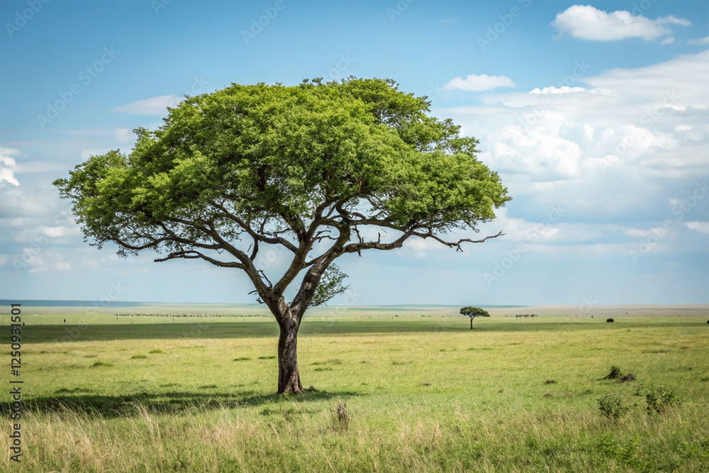 Single tree in a vast plain Single tree in a vast plain