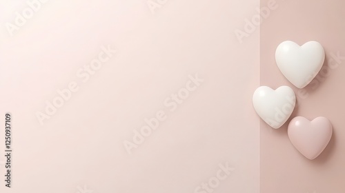 Wallpaper Mural Soft Colorful Hearts on Minimalist Background for Romantic Themes Torontodigital.ca