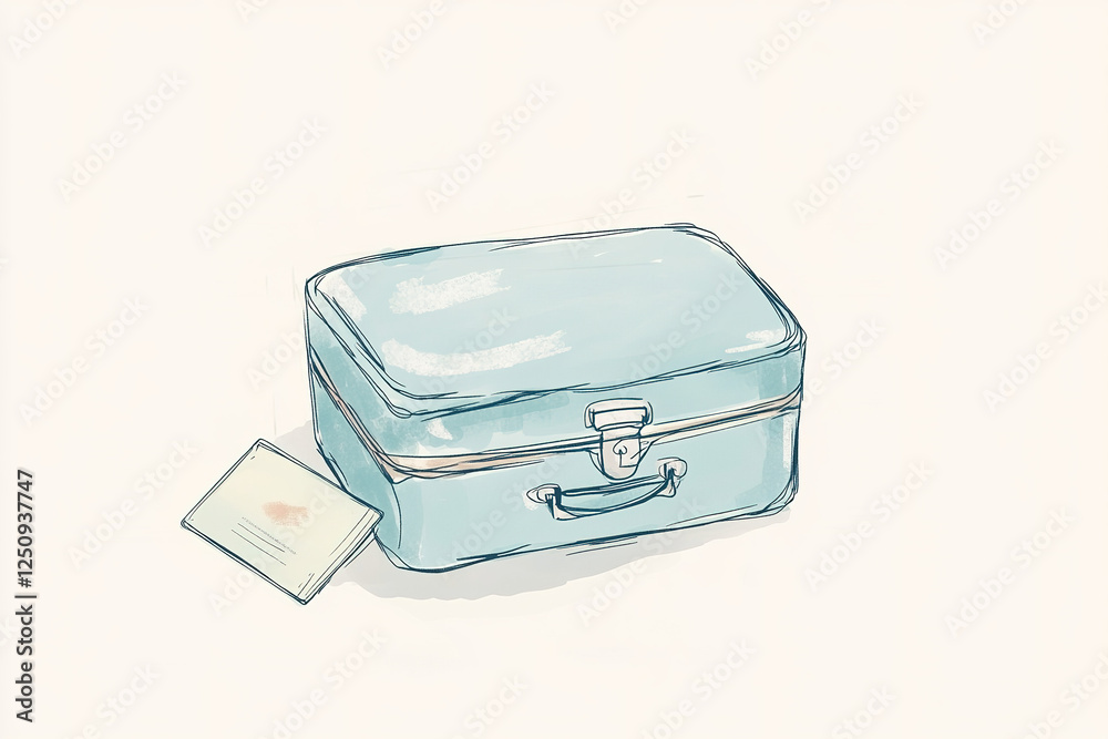 Travel essentials include suitcase and passport ready for the next adventure Travel essentials include suitcase and passport ready for the next adventure