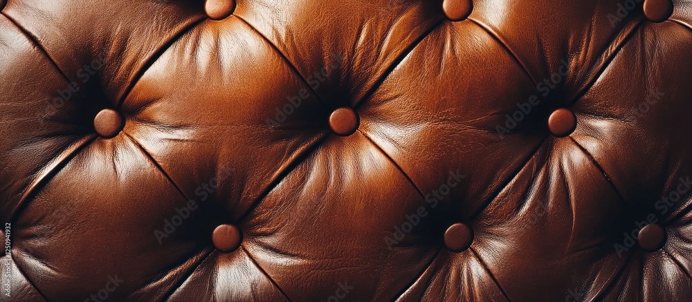 Naklejka premium Brown tufted leather upholstery texture