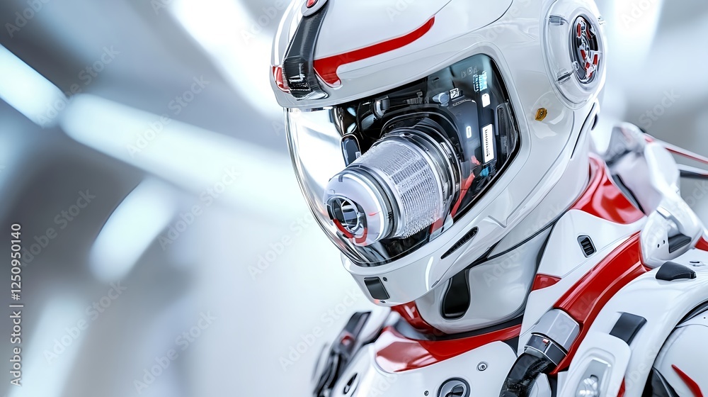 Fototapeta premium Futuristic Astronaut Helmet Close-up - Sci-fi