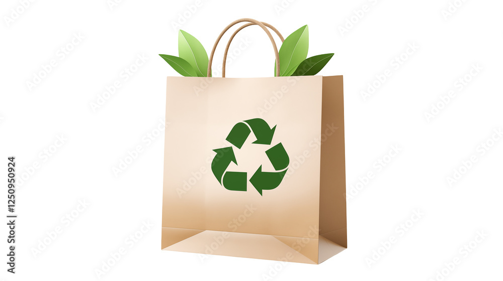 Eco Friendly Reusable Shopping Bag with Recycling Symbol and Green Leaves for Sustainable Lifestyle Choices Eco Friendly Reusable Shopping Bag with Recycling Symbol and Green Leaves for Sustainable Lifestyle Choices