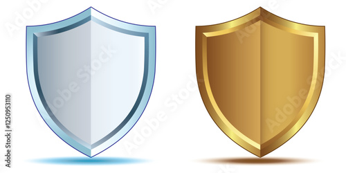 Shield icon, vector set. Shield symbol, sign, logo or emblem design. Set of shields silhouette. Vector Protect shield security icons. illustration.