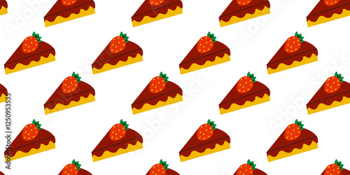 A truly Delicious and Tempting Strawberry Chocolate Cake Slice Pattern to enjoy visually
