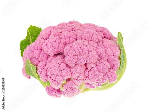 Parmac cauliflower isolated on white background, Brassica oleracea