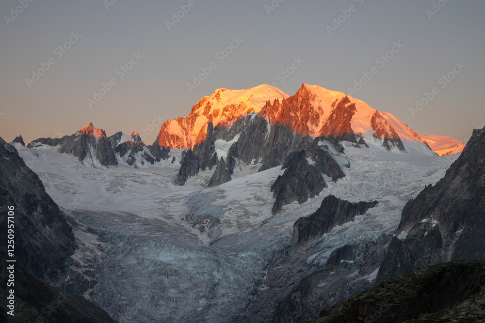 Obraz premium The Mont Blanc massif in the morning light.