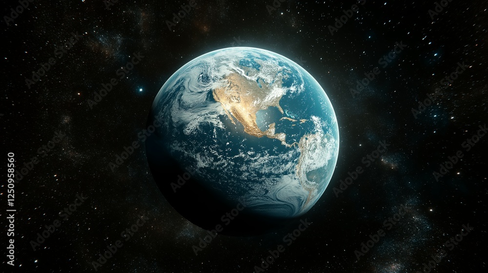 Fototapeta premium Exploring earth's beauty space digital art cosmic environment aerial view planetary concept