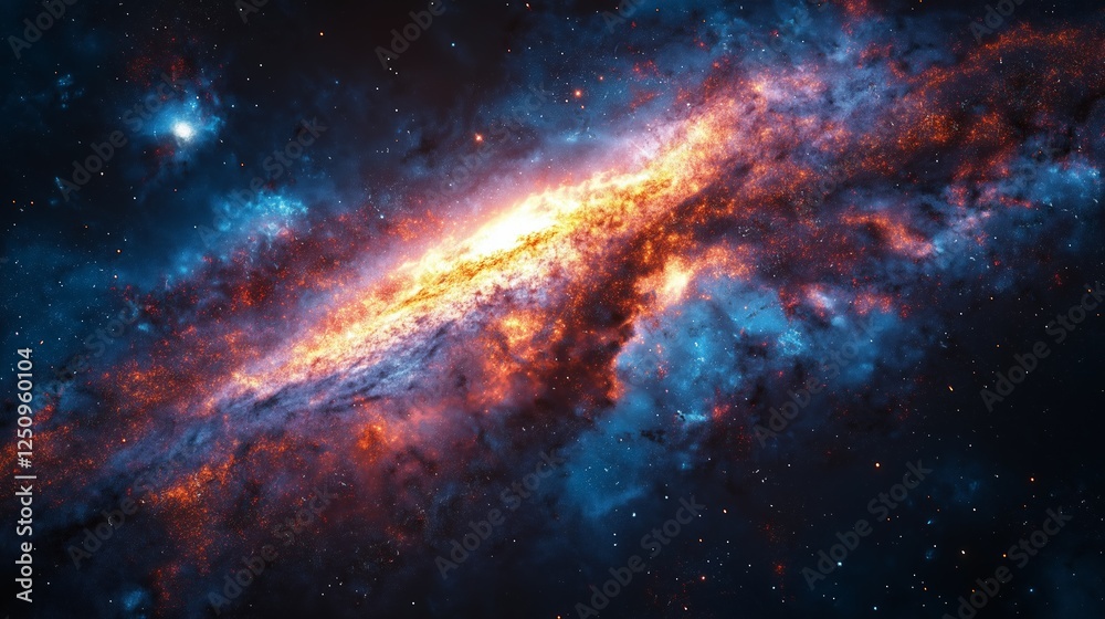 Obraz premium Exploration of cosmic phenomena outer space digital art vast universe dramatic viewpoint celestial wonders