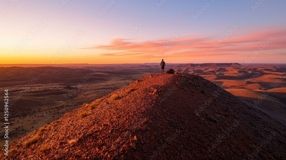 Naklejka premium Breathtaking sunset over mountain landscape.