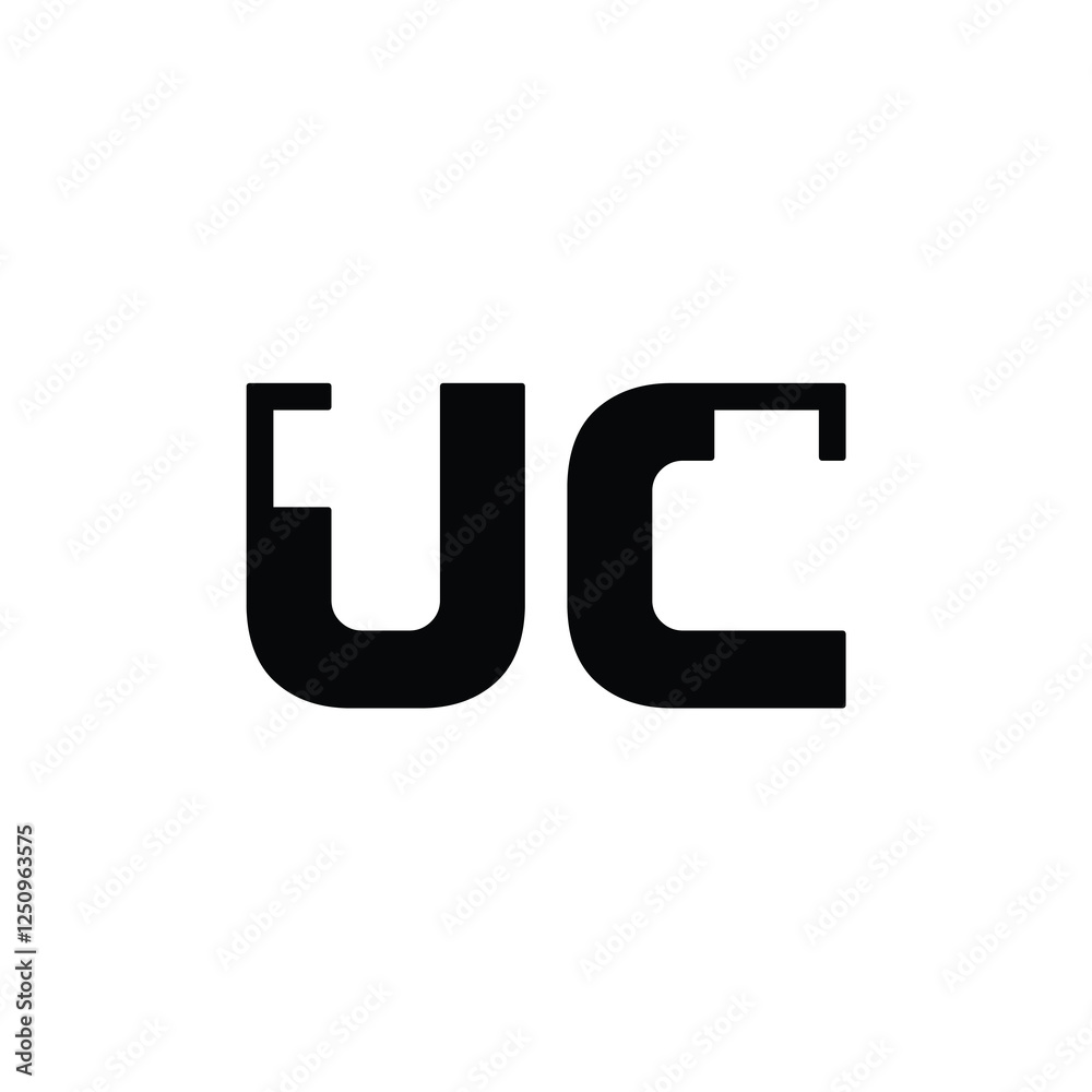 UC monogram logo design letter text name symbol monochrome logotype alphabet character simple logo UC monogram logo design letter text name symbol monochrome logotype alphabet character simple logo