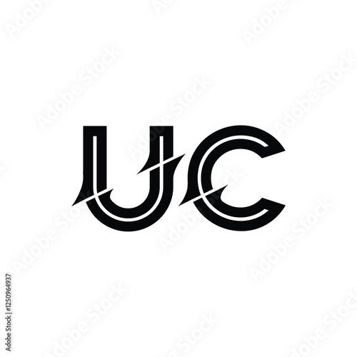 UC monogram logo design letter text name symbol monochrome logotype alphabet character simple logo