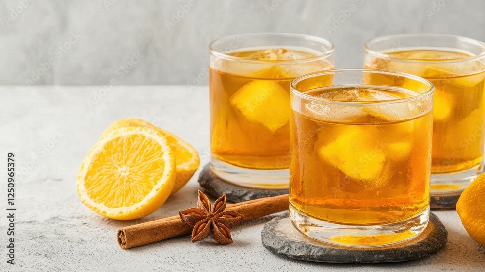 Refreshing beverage with citrus and spices. Refreshing beverage with citrus and spices.