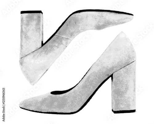Elegant high-heeled shoes for women, stylish and fashionable footwear with a glossy, luxurious design. Classic and modern pair combining glamour and comfort. Isolated on white background.