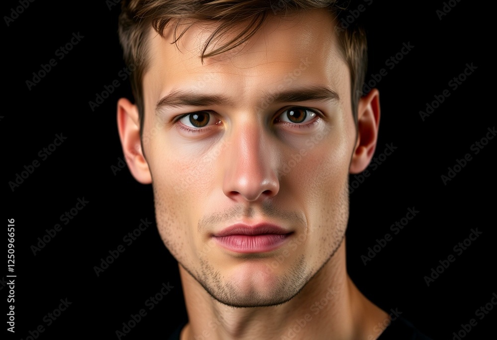 Fototapeta premium Male portrait on black background