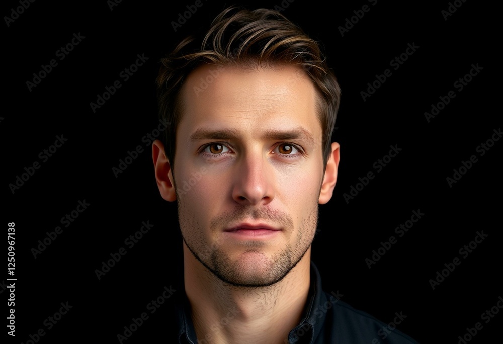 Fototapeta premium Male portrait on black background