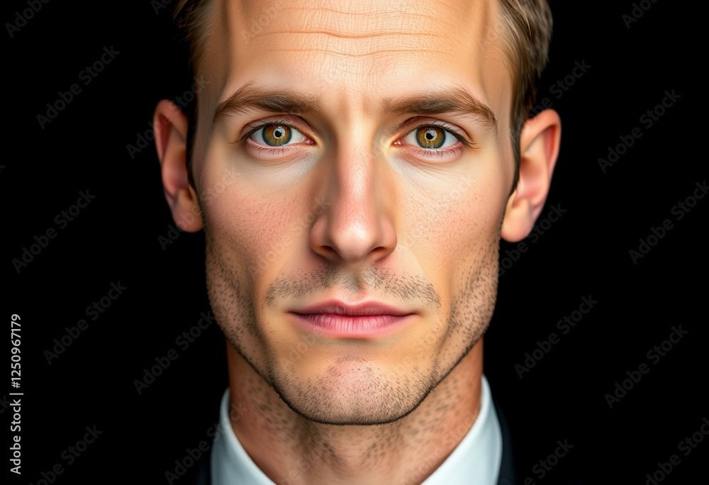 Obraz premium Male portrait on black background