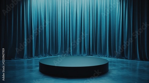 Mysterious Teal Stage: A Dark, Dramatic, and Elegant Product Display