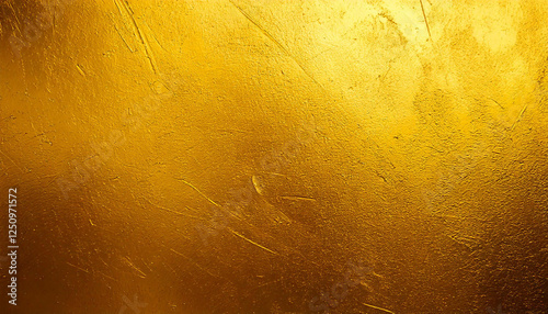 Glänzende goldene Textur mit Blattgold-Effekt, luxuriösem Schimmer und strukturierter Oberfläche. Ideal für elegante Hintergründe und edle Designs