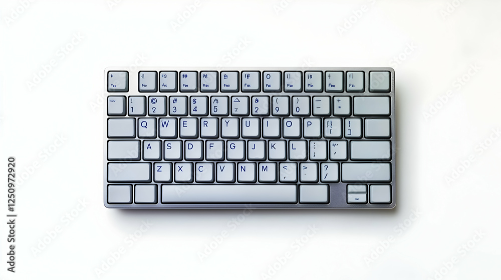 Grey Mechanical Keyboard on White Background Grey Mechanical Keyboard on White Background