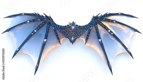 Metallic Dragon Wings Fantasy Creature Design