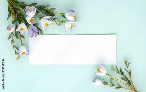 Icy Mint Crocus & Laurel background is spring themed