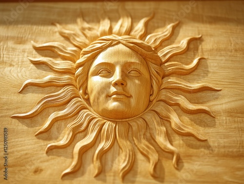 Discover exquisite artistry with this hand-carved wooden sunburst wall art, showcasing an intricate layered design and impeccable fine woodcraft This stunning piece brings warmth and radiance to any